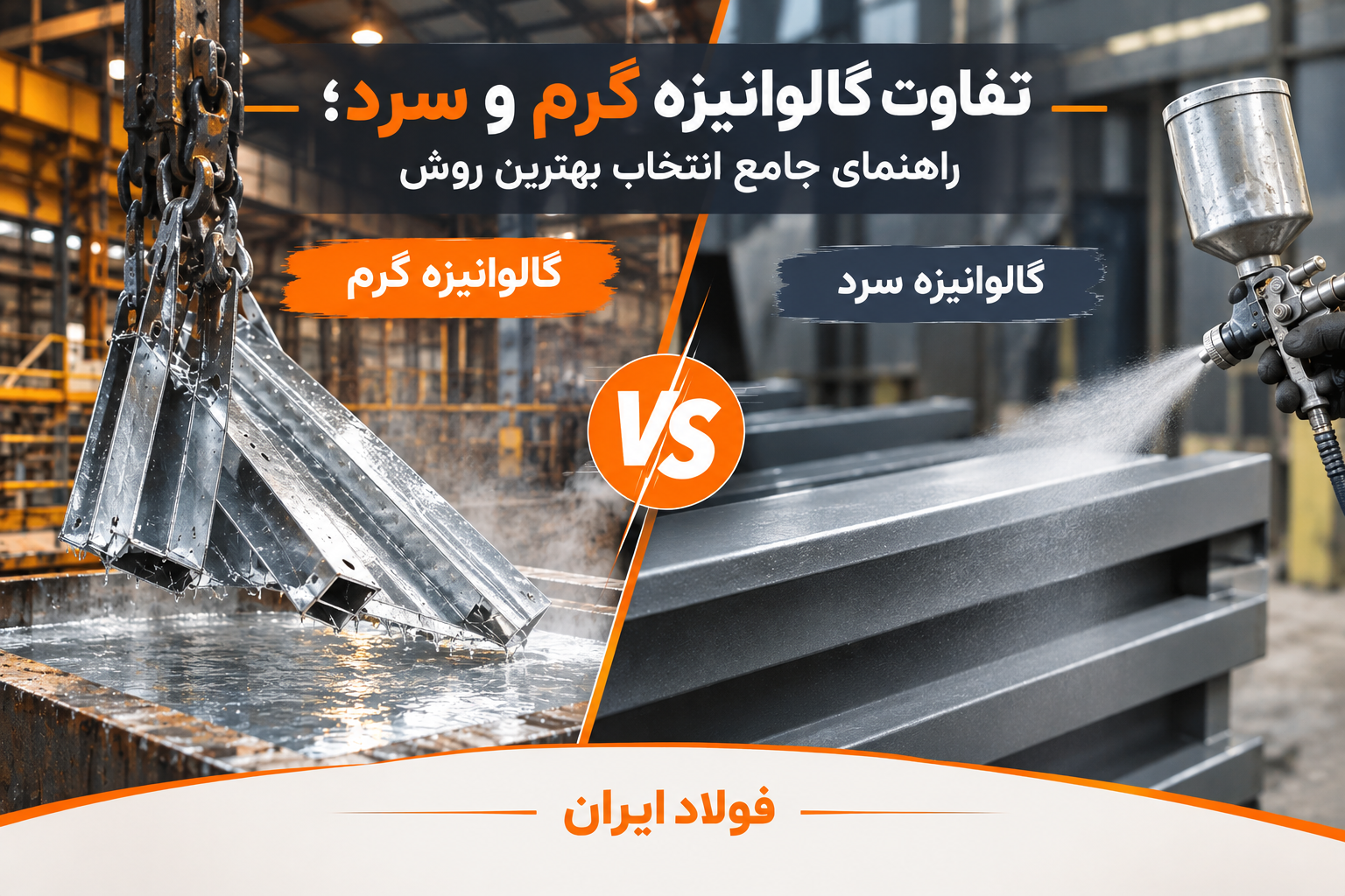 تفاوت گالوانیزه گرم و سرد؛ راهنمای جامع انتخاب بهترین روش